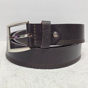 Velez Genuine Dark Brown Leather Men's Belt Size 36 / 38 Classic Business Casual